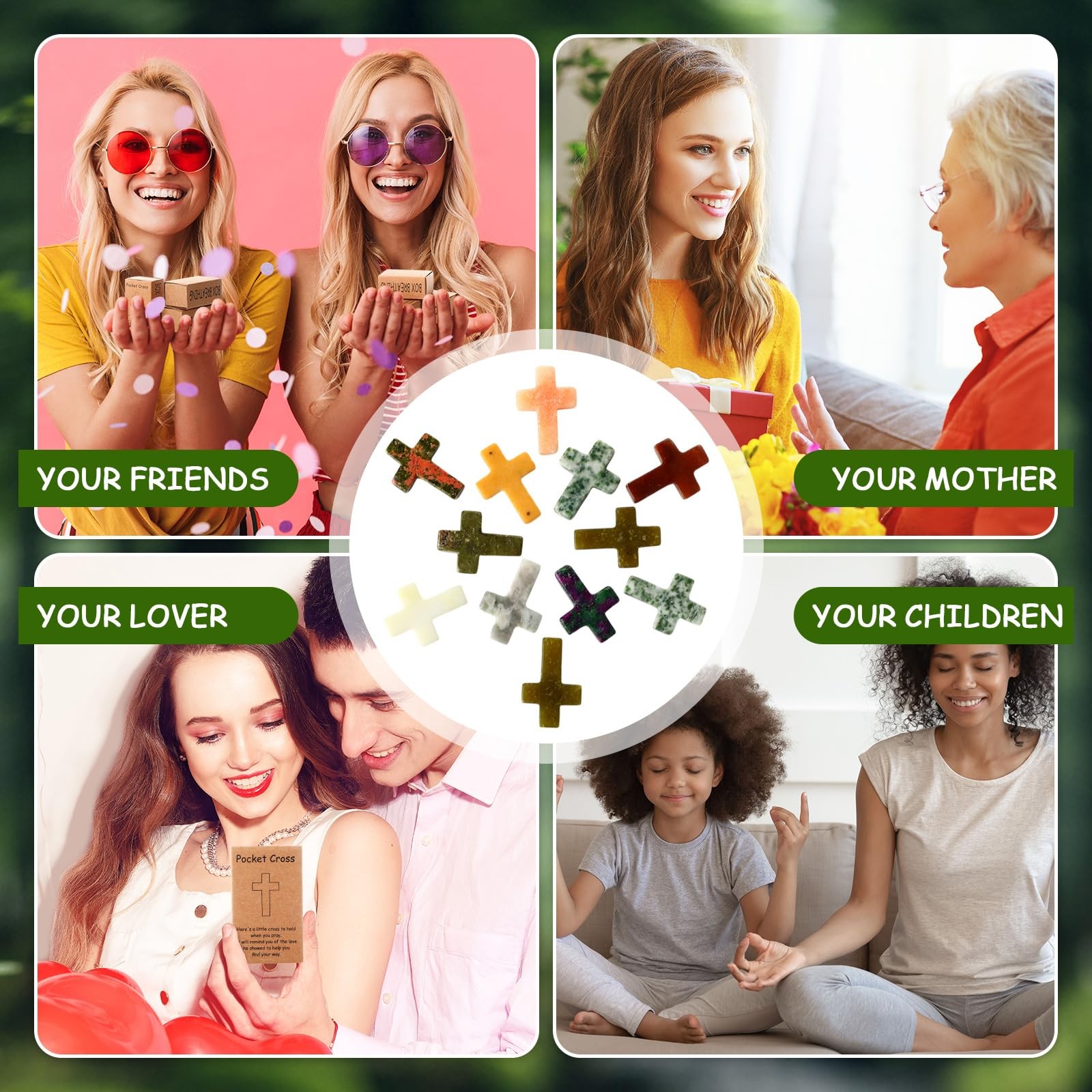 Liliaafar 100 Set Pocket Cross Bulk Christian Religious Gifts Pocket Hug Toke…