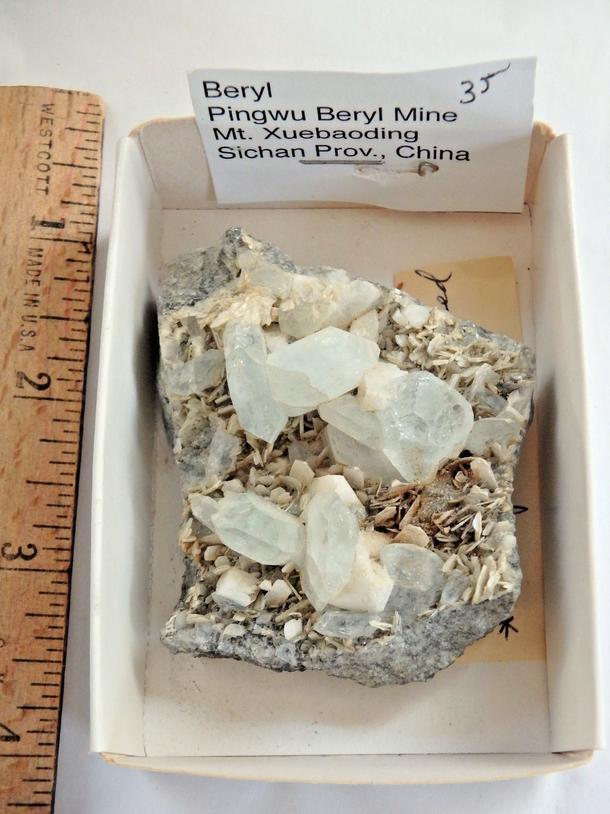 Crystal Aquamarine Beryl with Muscovite $35 Pingwu Beryl , China 105.7 grams
