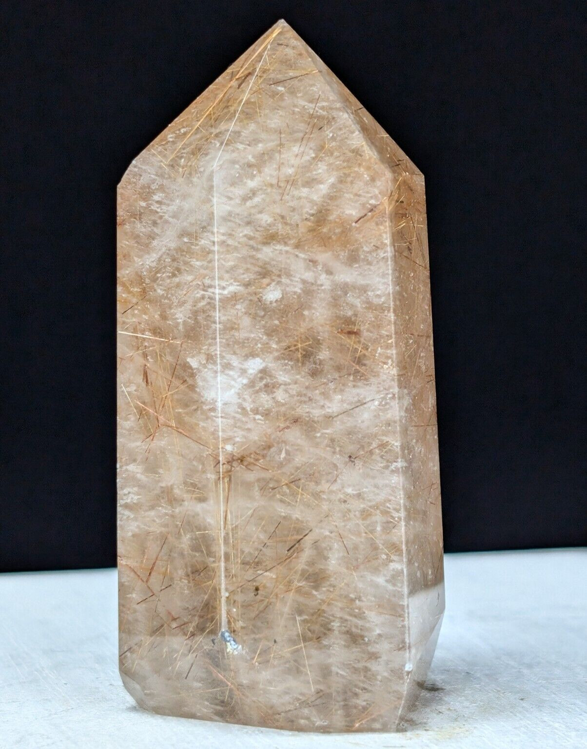 Golden Rutile Tower Rutilated Point Crystal Quartz Chakra Gemstone