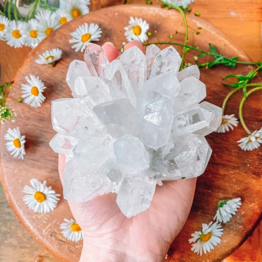 500g+ Natural Large Clear Quartz Phantom Cluster Titanium Geode Quartz Crystal