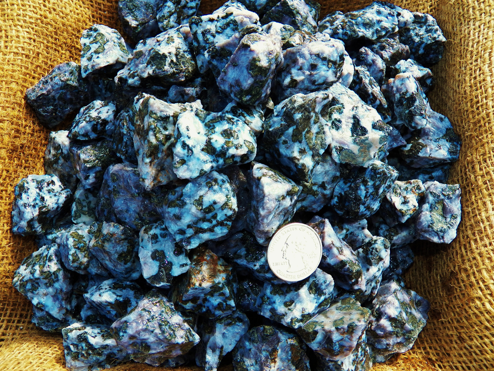 3000 Carat Lots of Indigo Gabbro Rough – Plus a FREE Faceted Gemstone