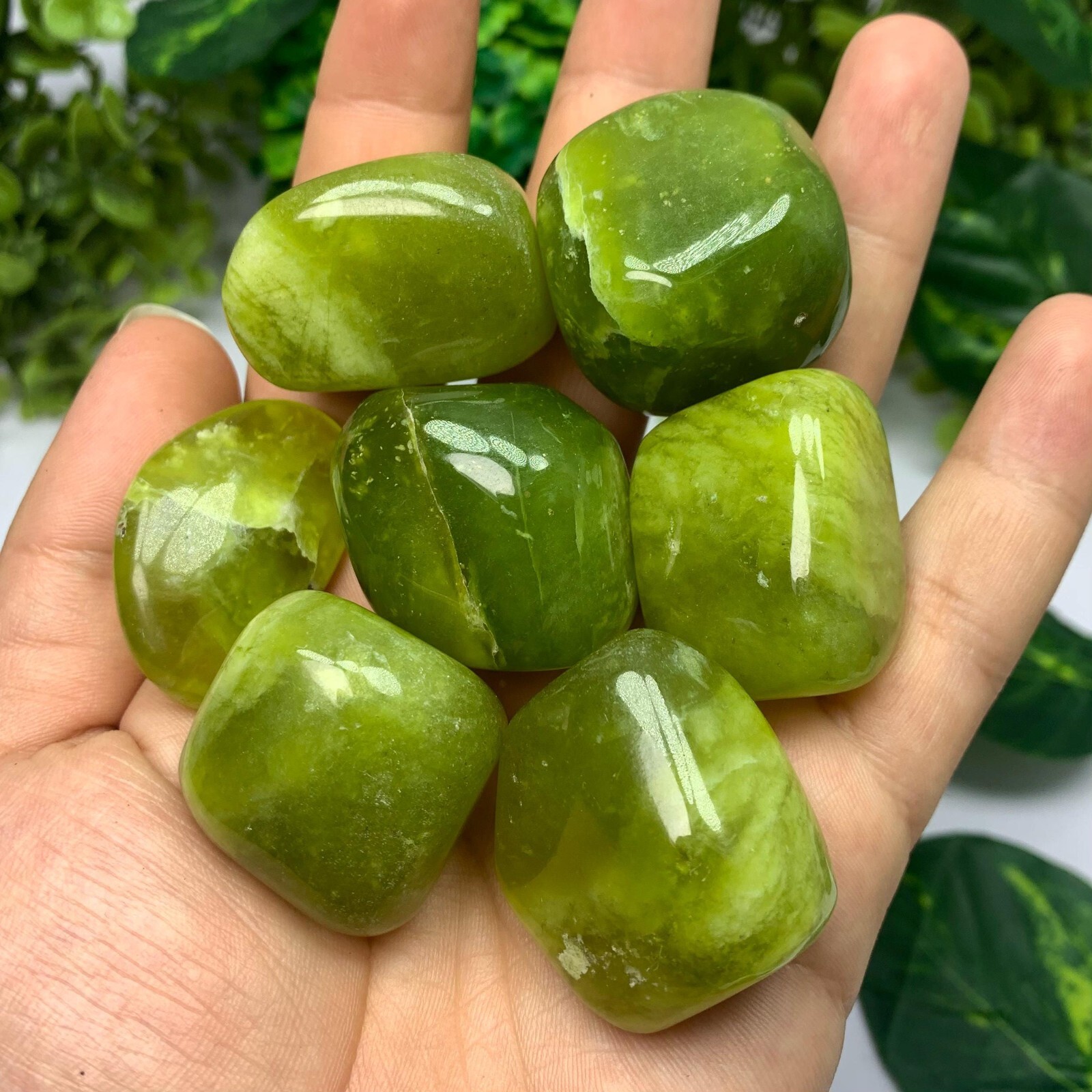 275g Best Quality Transparent Green Jade Tumbles, Shah Maqsood Jade Tumbles