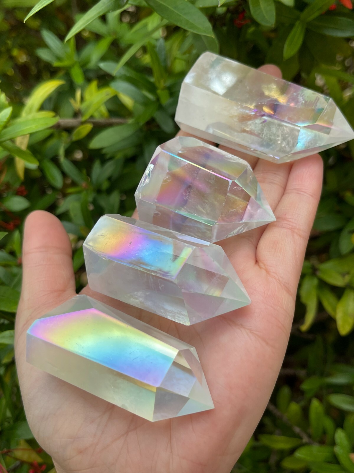 Premium Angel Aura Quartz Points,Crystal Plated Angel Aura Obelisk,Pick A Weight