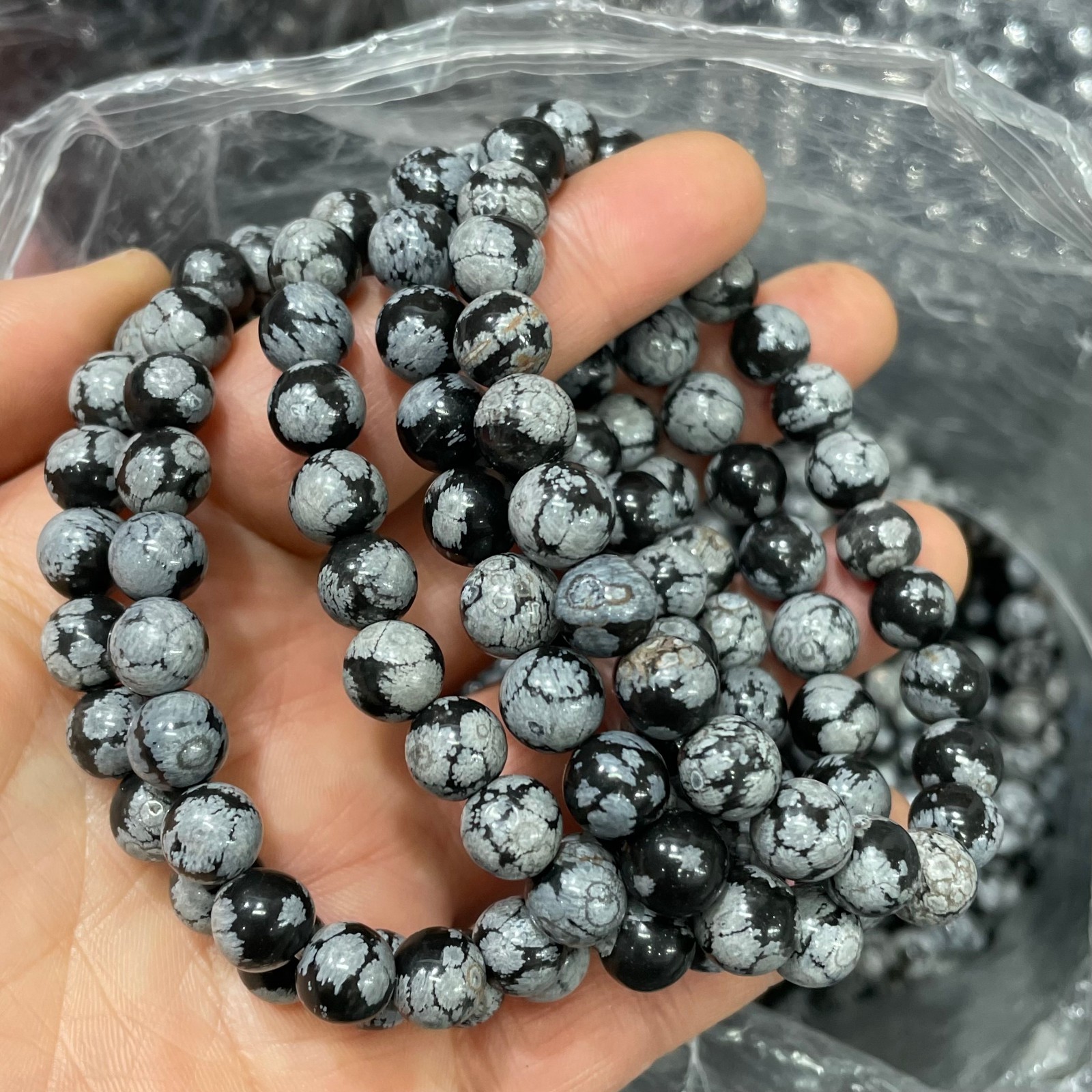 10pcs 8mm Round Smooth Loose Beads Strand Black Natural Jasper Gemstone Handmade