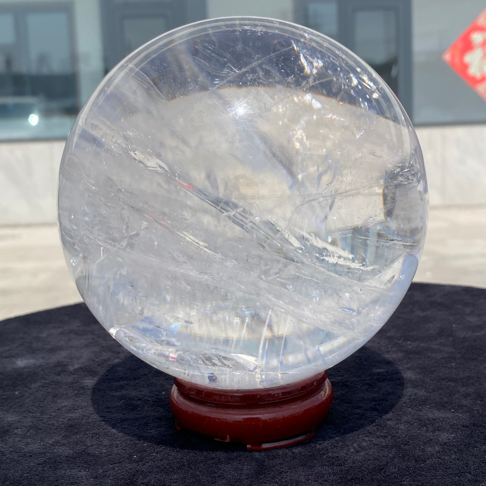 7.82LB white crystal transparent quartz crystal ball Reiki repair