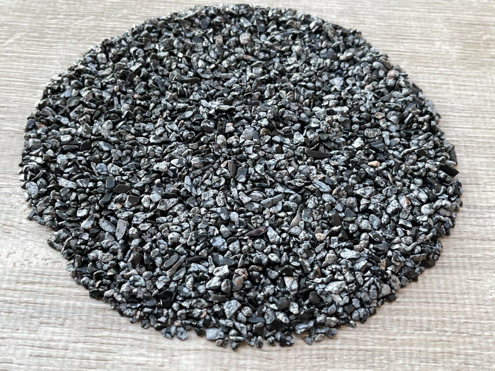 Grade A++ Snowflake Obsidian Semi Tumbled Gemstone Mini Chips 3 – 6 mm, Bulk Lot