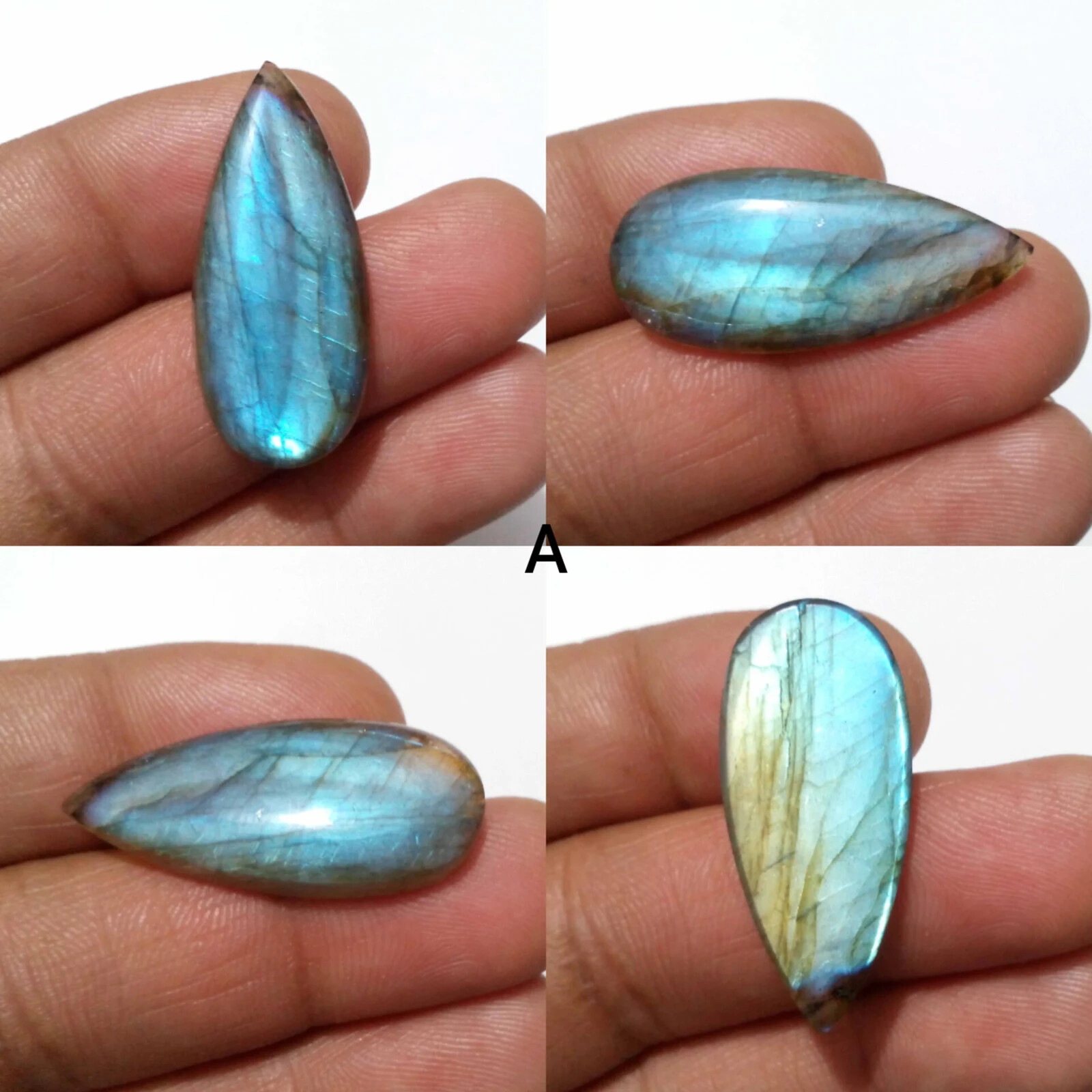 Top Quality Blue Fire Labradorite Pear Shape Loose Gemstone For Making Jewelry