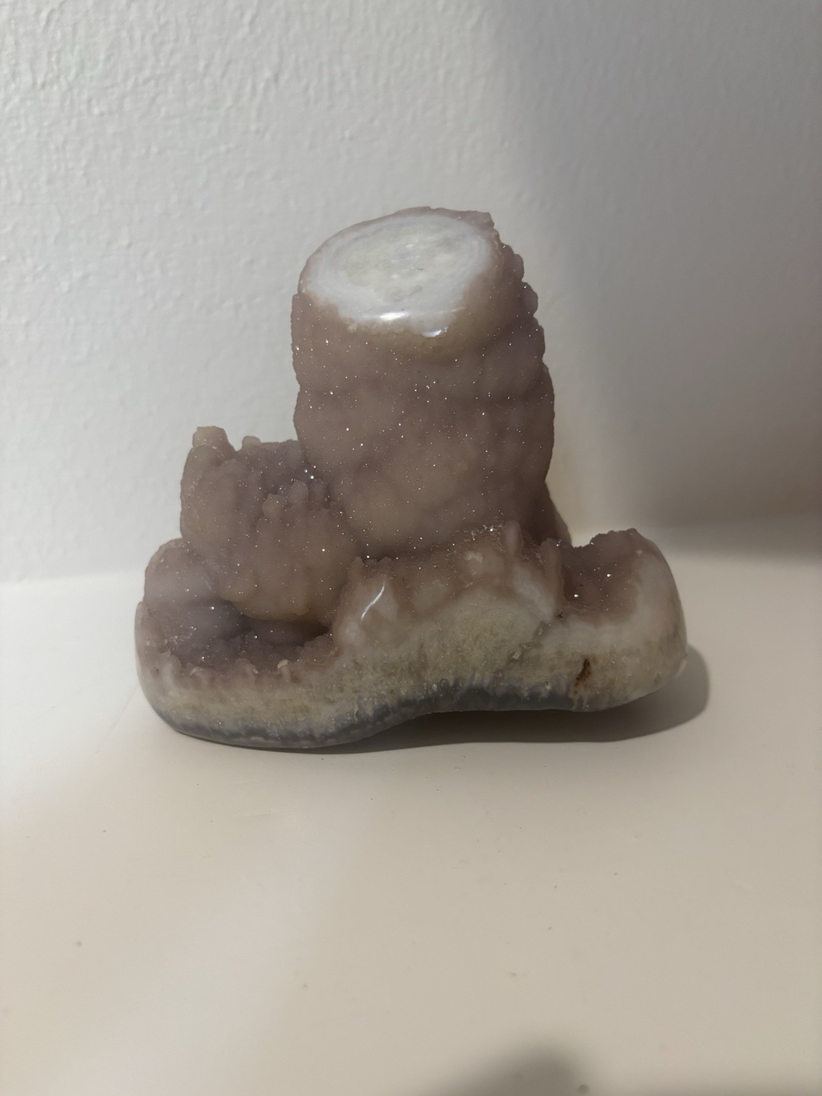 Pink Quartz Amethyst Stalactite Crystal Mineral Specimen Uruguay Brazil Druzy