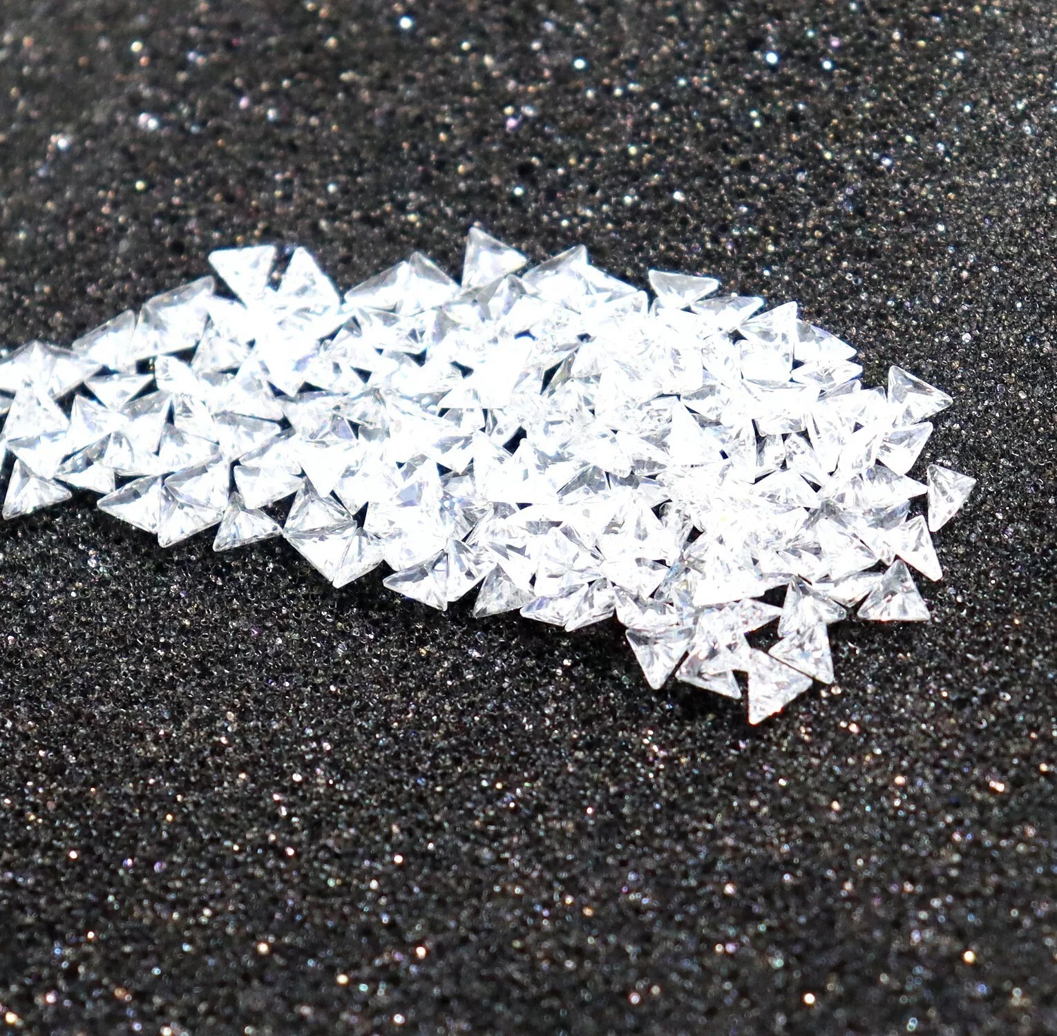 2.20 CT 10 PCS Loose Gemstone Trillion Shape Natural White Sapphire Gemstone