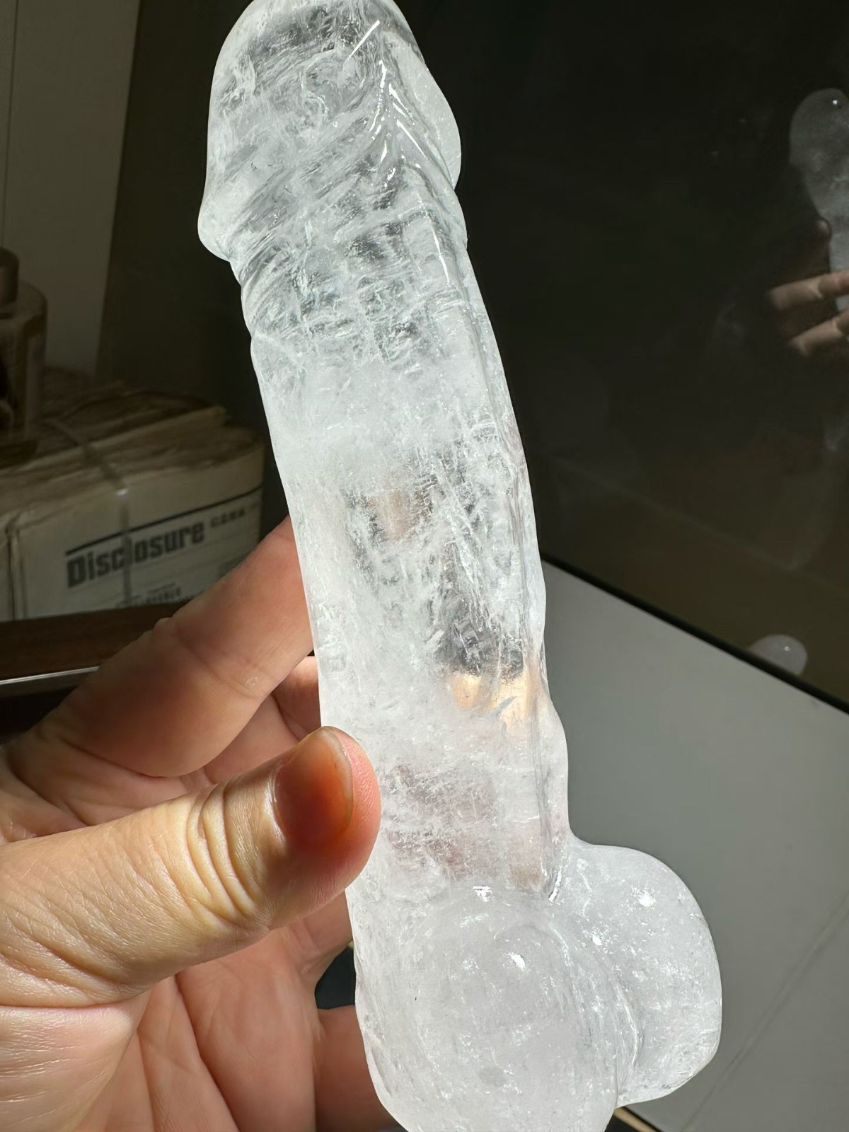 180mm Natural clear crystal Quartz Carved Sculpture Crystal Reiki Decor