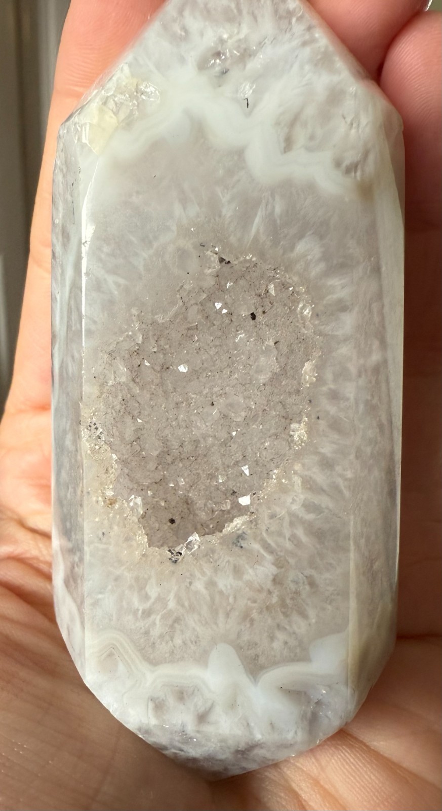175 gram 4 inch Druzy Agate Double Terminated Point. Crystal Healing. Brazil