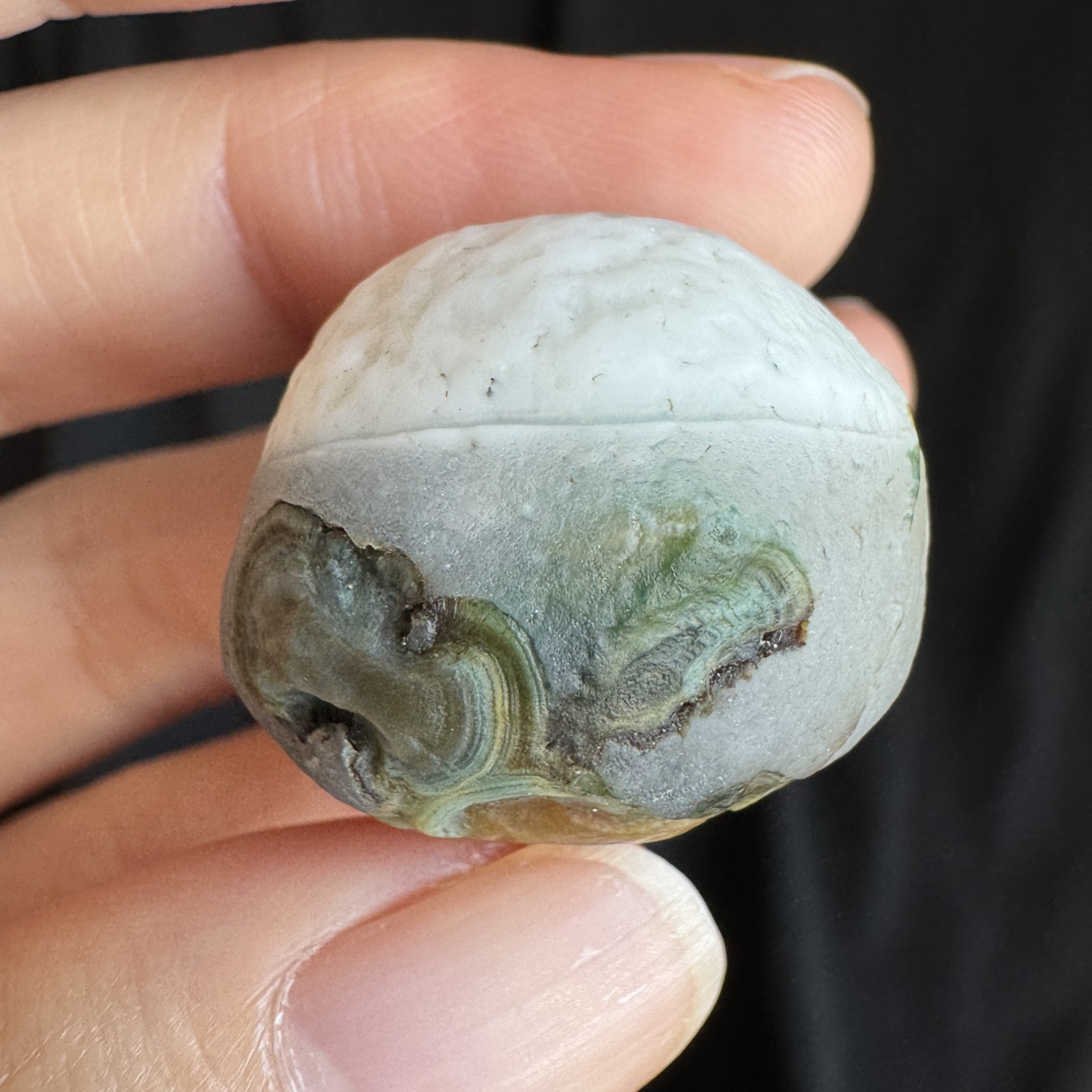3.1cm/28.2g Natural Big Alxa Gobi Desert Relief Eye Agate,Mongolia-1023