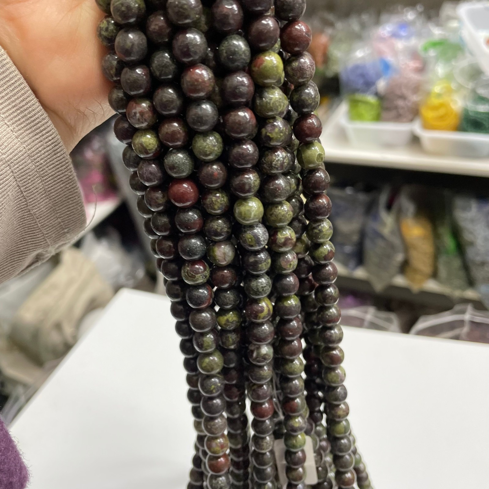 8mm Dragon Blood Stone round bead crystal string, 1 strand #8