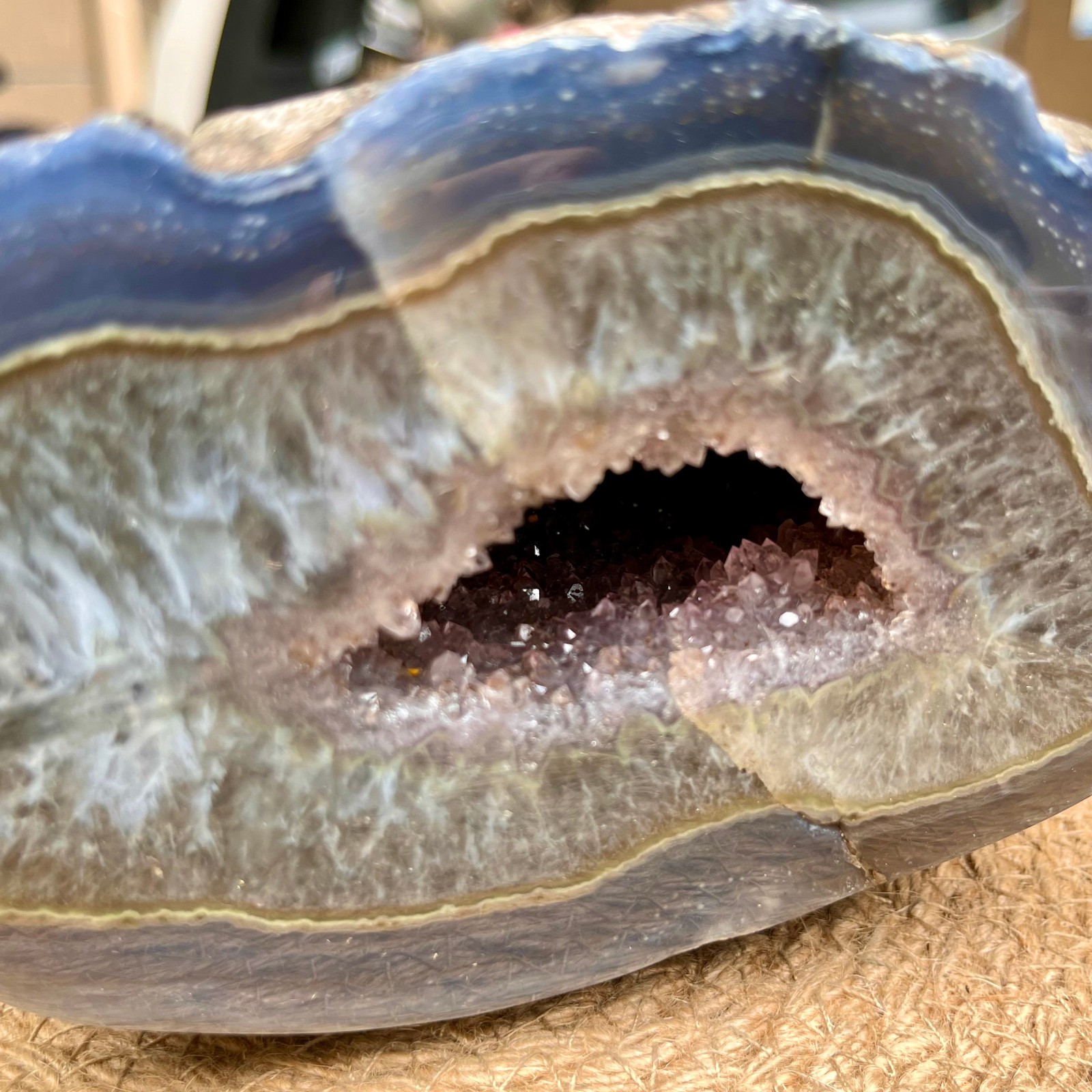 5.8 lb Natural Crystal agate Cluster Cave Gift Display Stone Decor