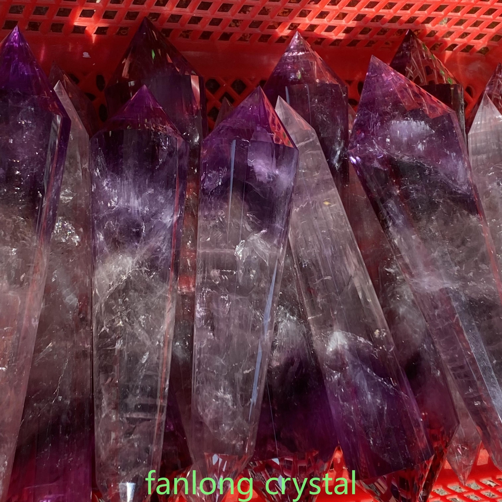Top 7.8in Quality 24 Sided Clear Vogel Quartz Crystal Wand Poin Reiki 1pcs