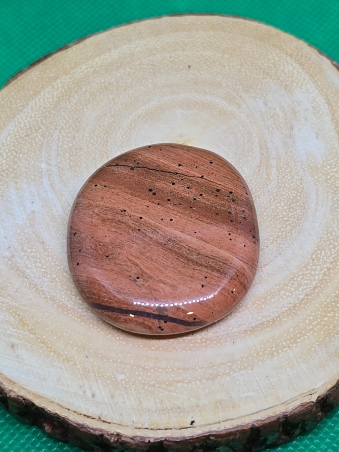 Red Picture Jasper Palm Stone Palmstone Flat Pocket Polished