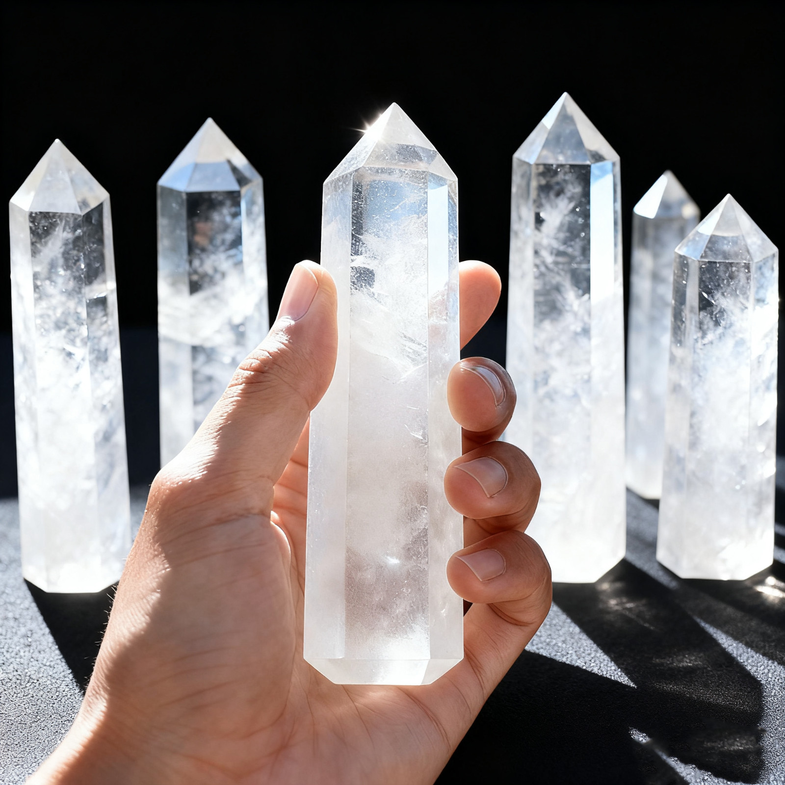 Clear Quartz Tower Points , Genuine Obelisk Wand, Healing Crystal, Natural