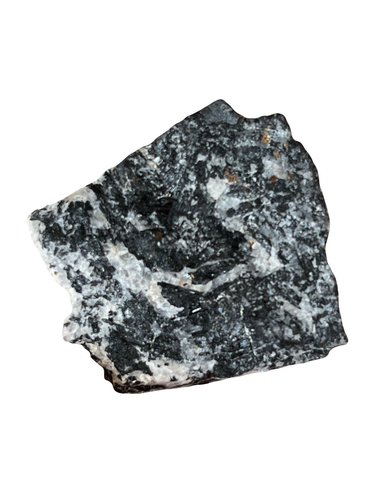 Black Tourmaline, Red Garnets And Quartz. Crystals Gemstones Rocks Minerals