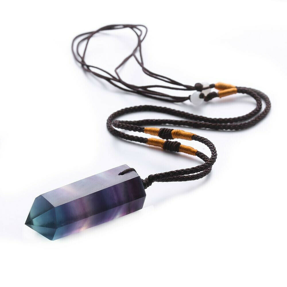 Natural Crystal Quartz Stone Pendant Chakra Healing Gemstone Necklace Point Wand