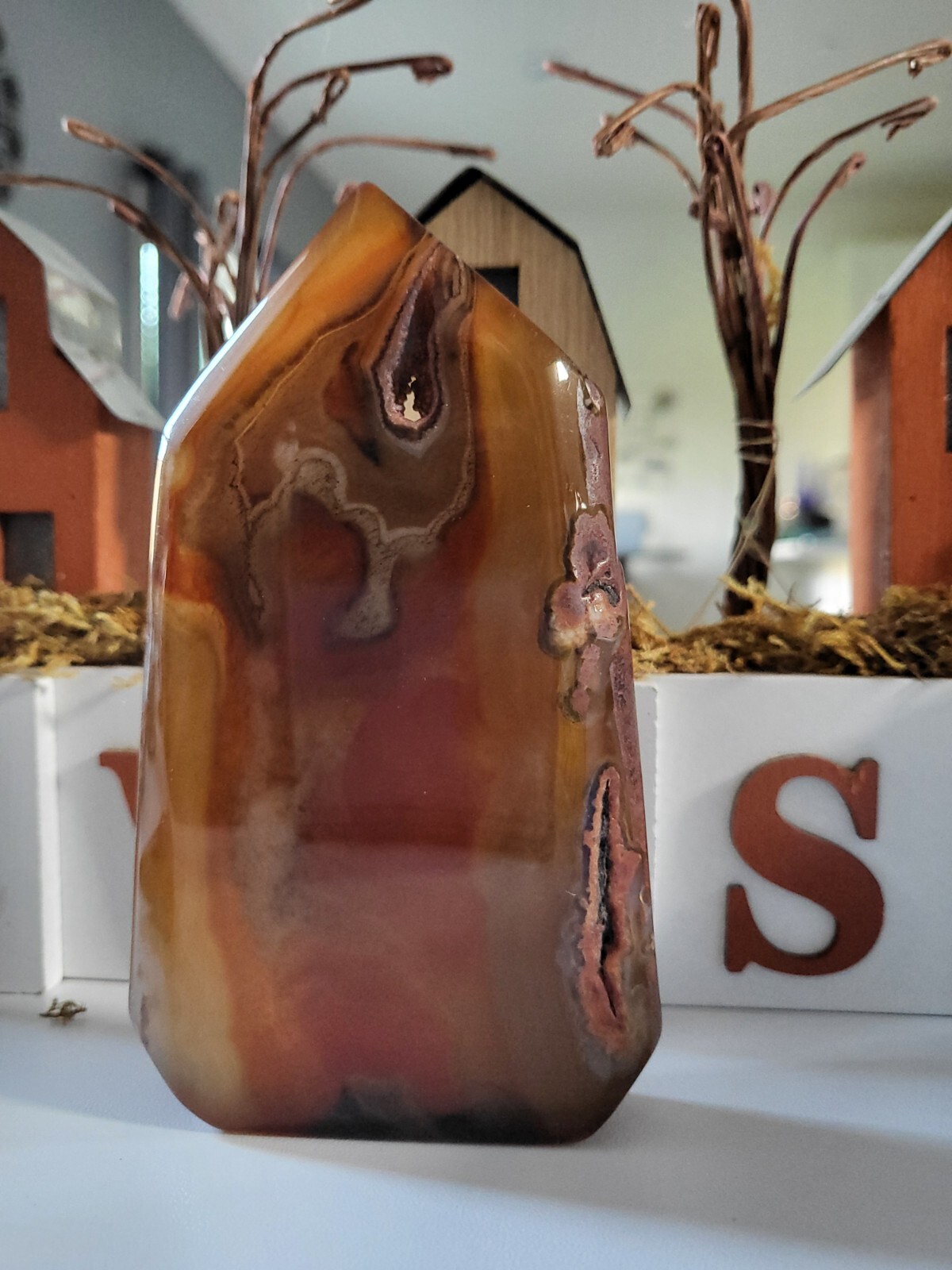 Carving Carnelian Tower Reiki Crystal 2200