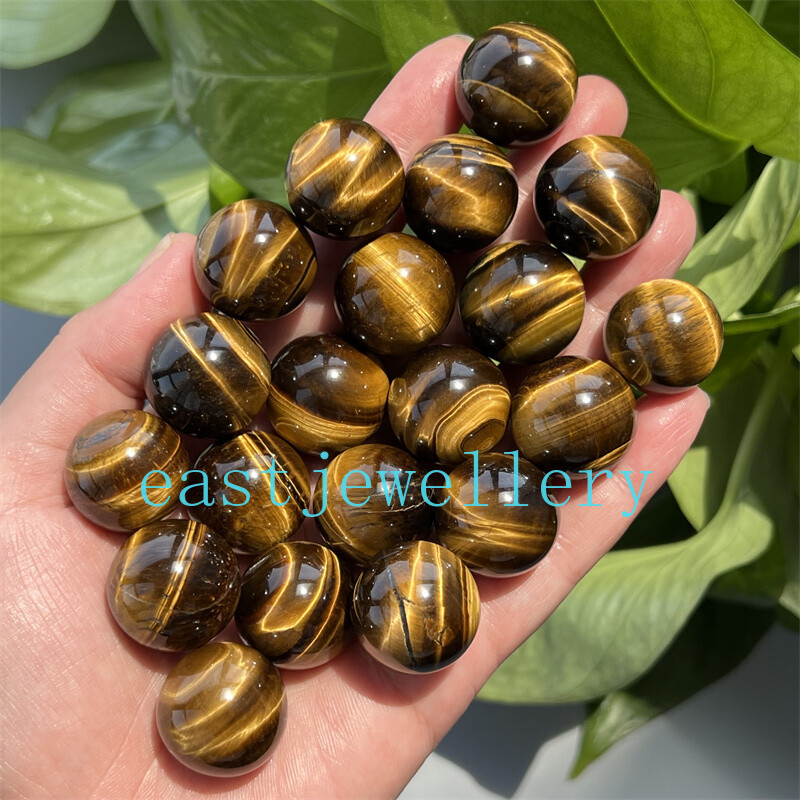 1pc Natural Tiger’s eye jasper Quartz Ball Crystal Sphere Reiki Healing 20mm+