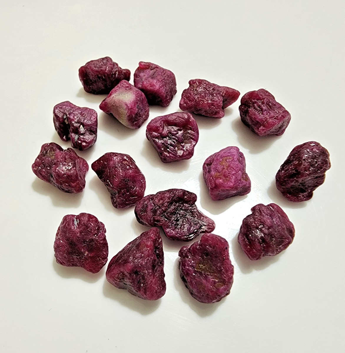 13-14mm Red Ruby Rough Natural Lot 16 Pieces Raw Loose Gemstone Crystals Stone