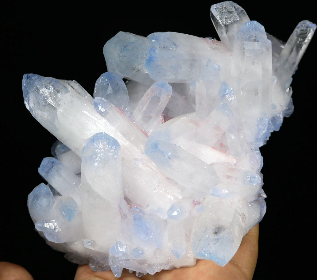 1.69lb Rare Beatiful Blue Tibetan Ghost phantom Quartz Crystal Cluster Specimen