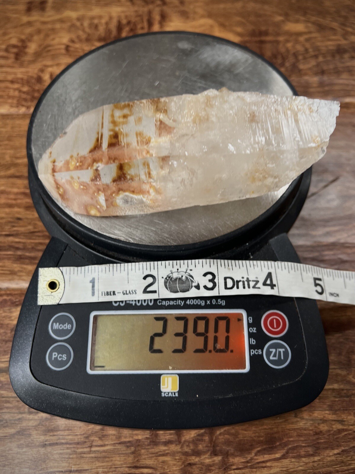 239g Rare Inclusion Quartz Crystal Lithium Quartz Point Brazil Quartz Specimen