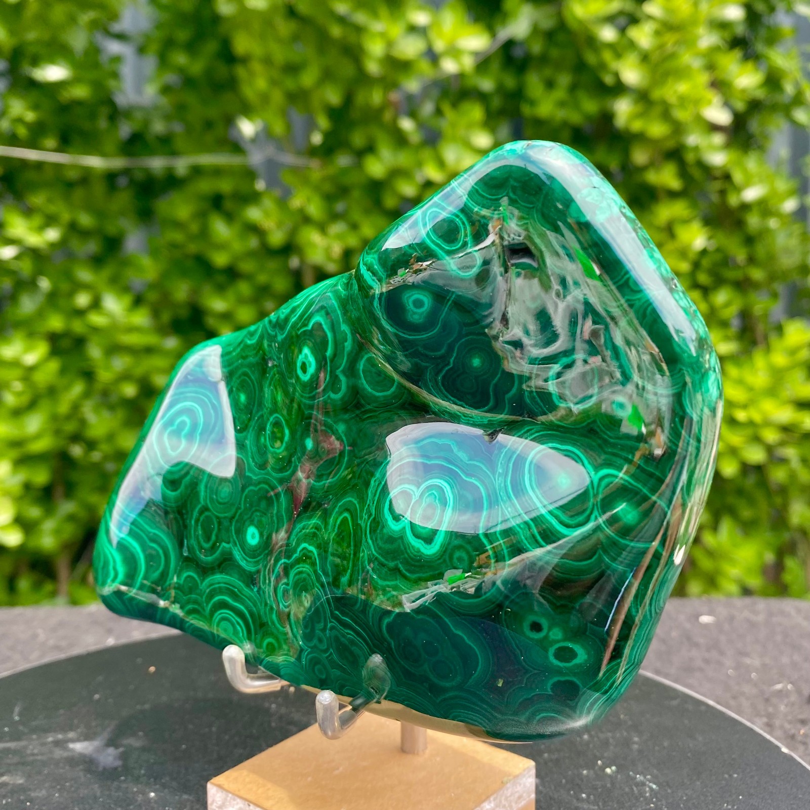 1.65LB Natural glossy Malachite transparent cluster rough mineral sample