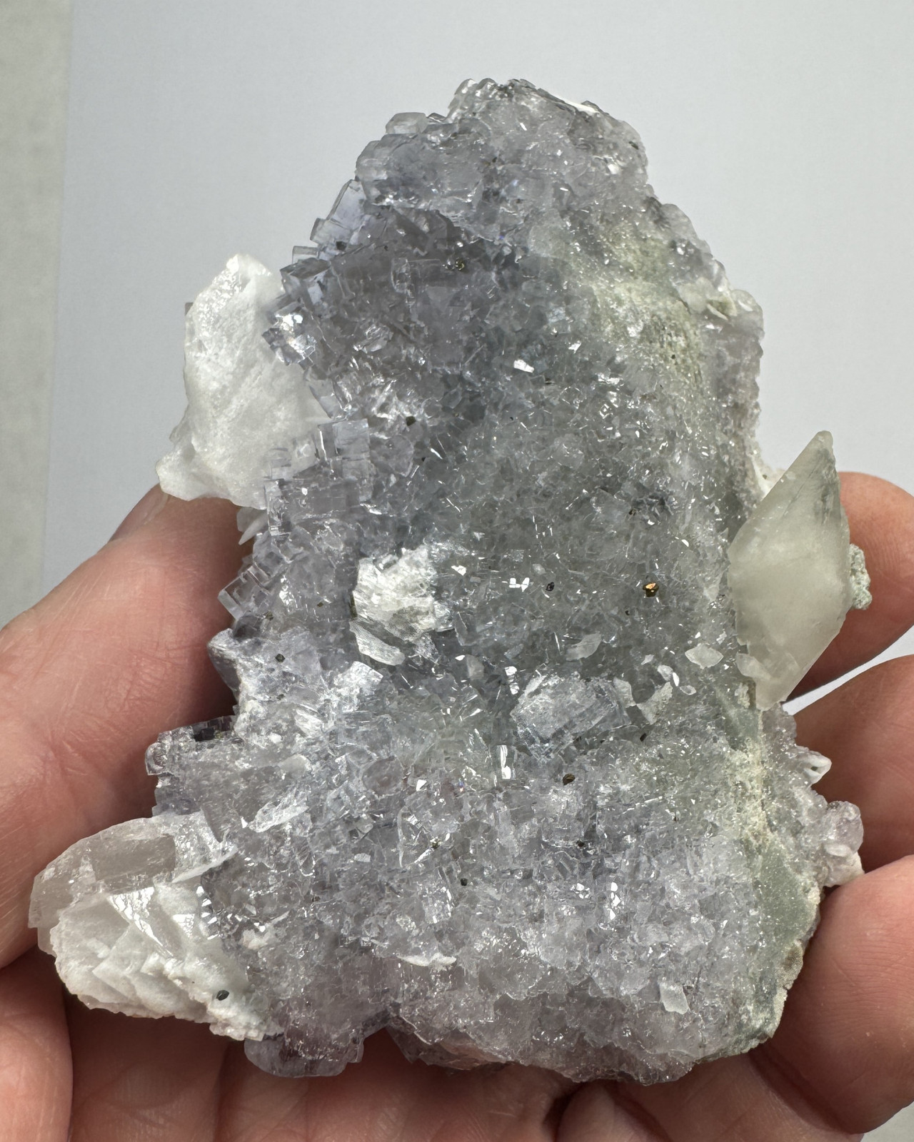 Fluorite, Dolomite, and Calcite, Jaimina Mine, Asturias, Spain