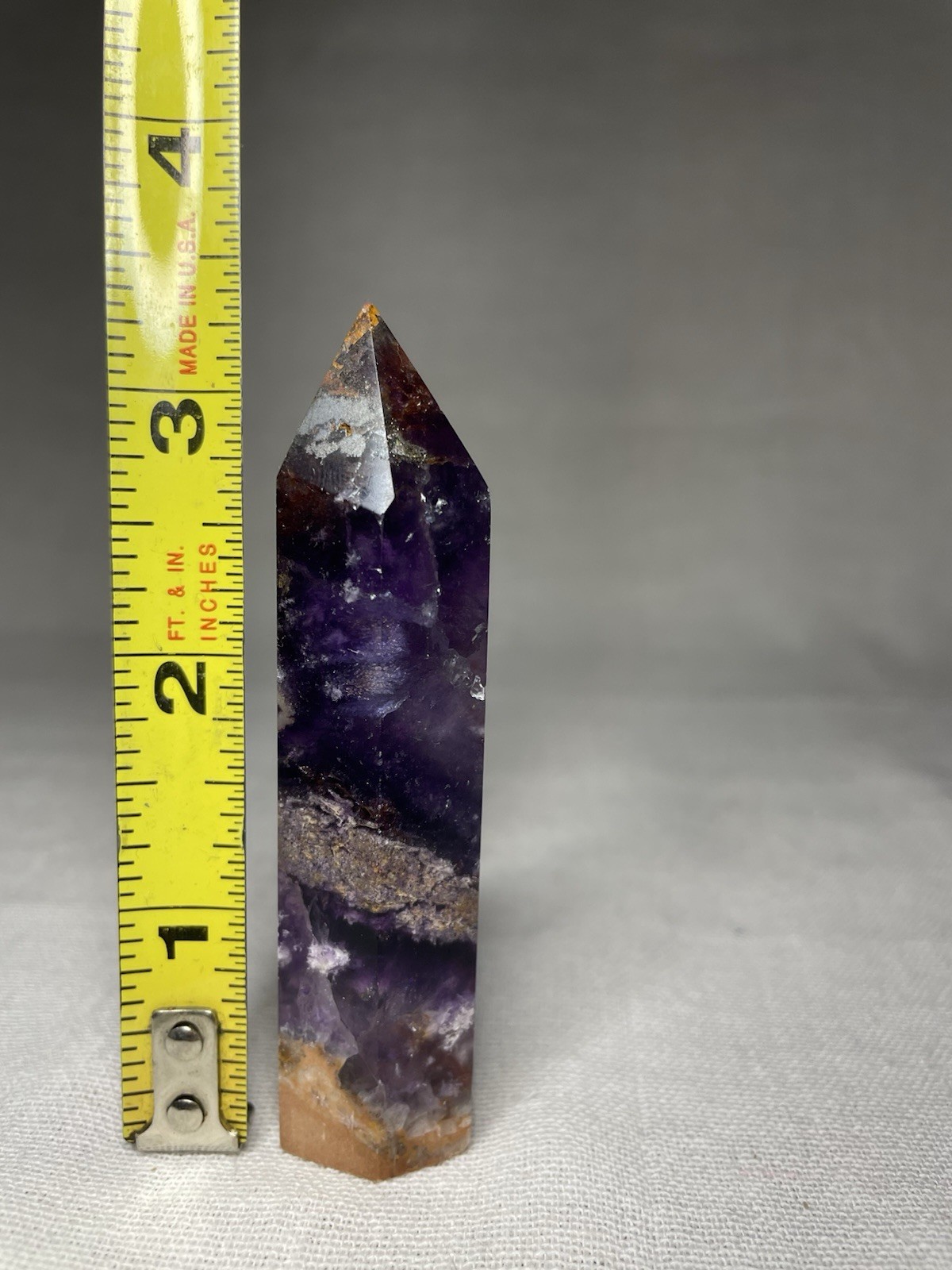 Exquisite Amethyst Tower, Natural Crystal Obelisk Gem 75g