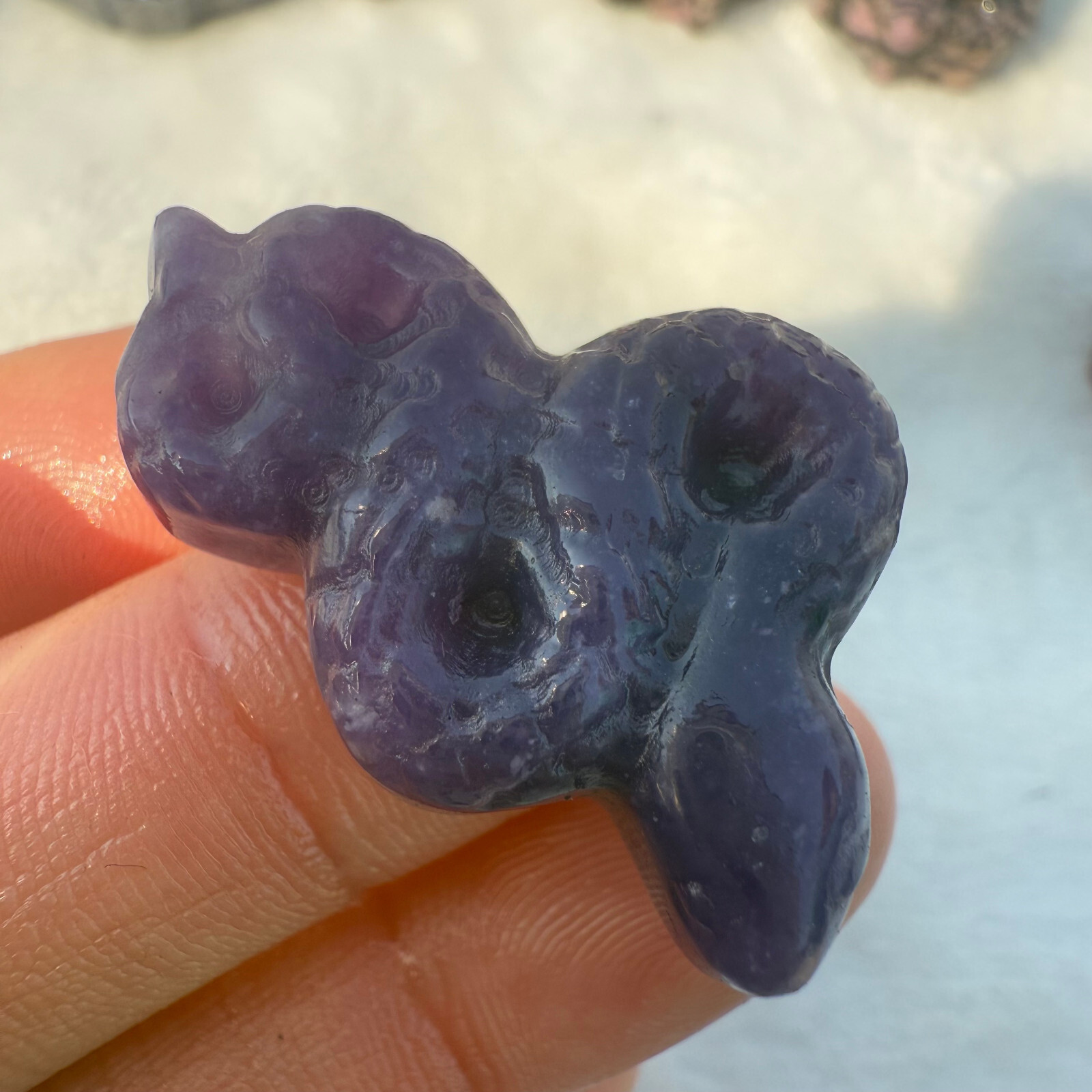 Natural Dream Amethyst crystal The snake Skull Hand Carved Crystal Healing 1pc