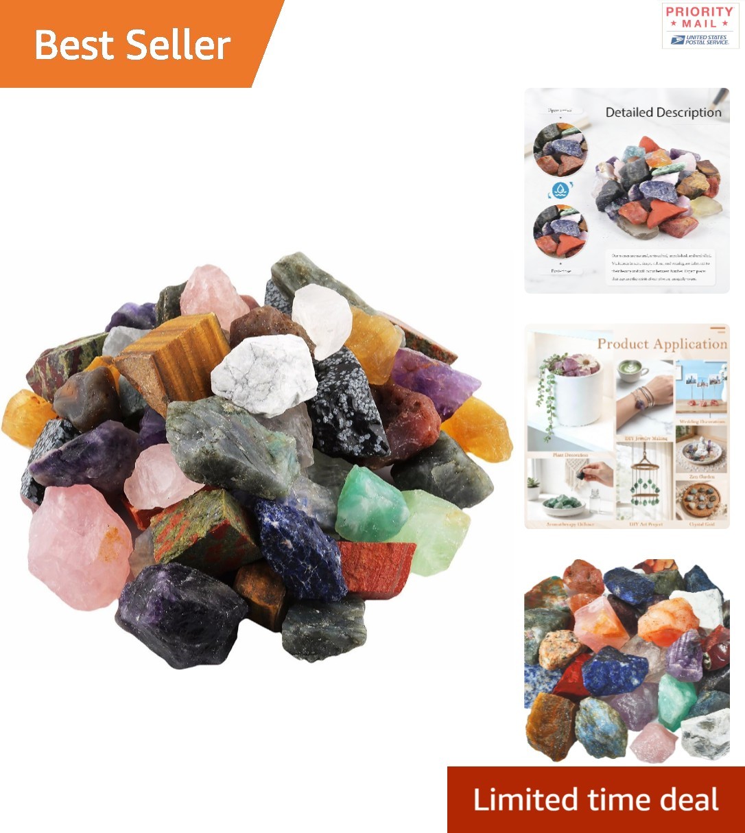1 kg Bulk Healing Crystals Rough Stones for Jewelry Tumbling Polishing 15 Count