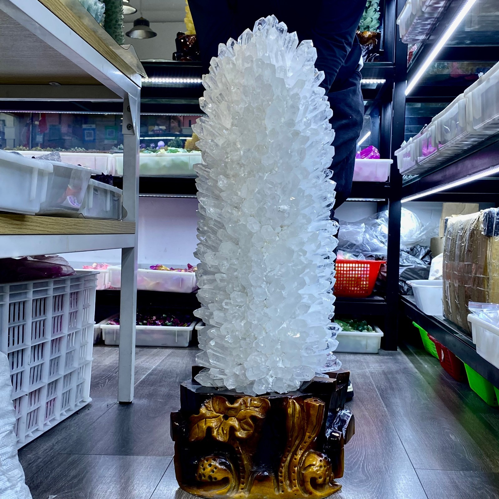 75LB New find white phantom quartz crystal cluster mineral sample