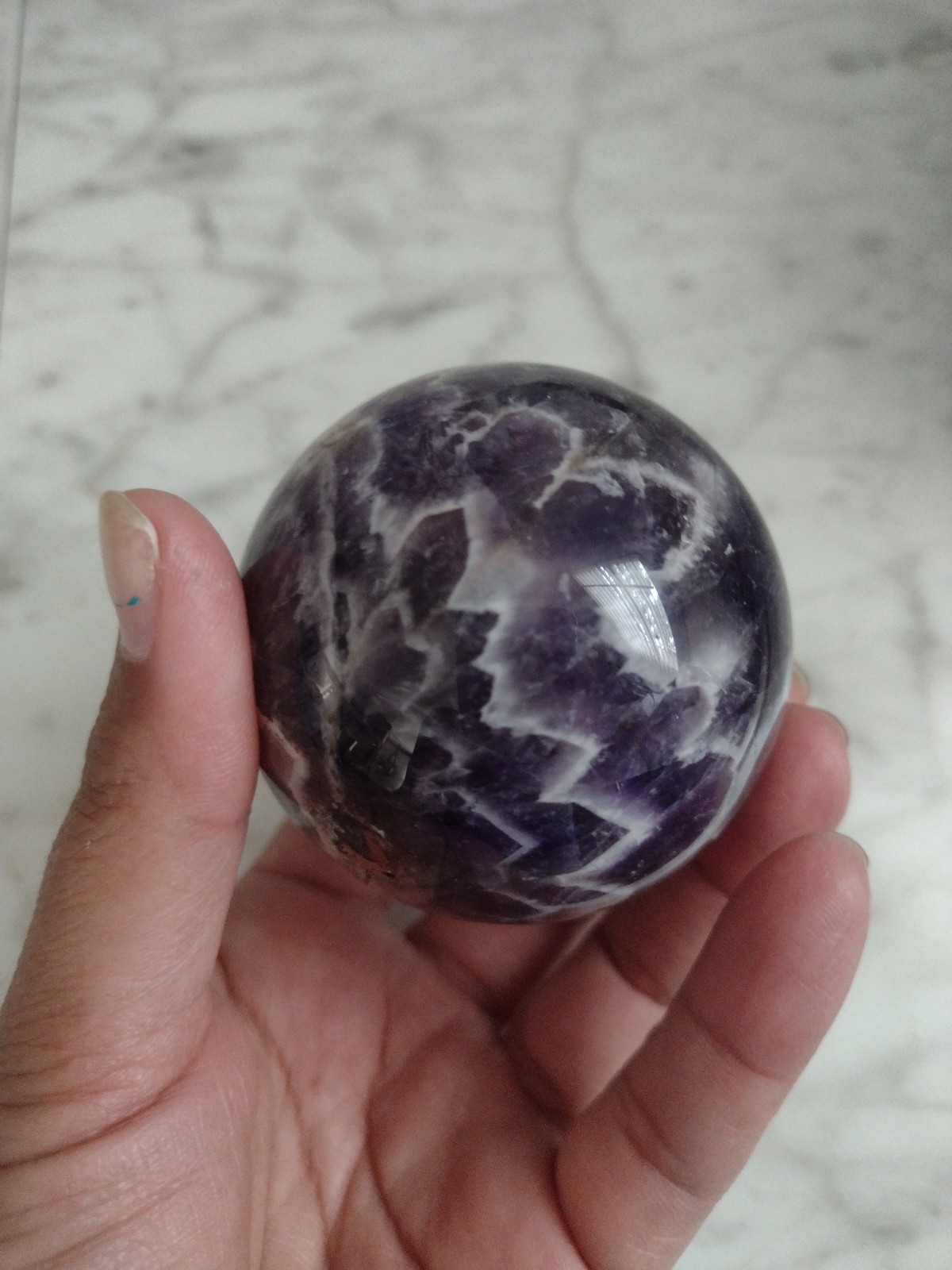 60mm Chevron Amethyst Banded Amethyst Quartz Sphere Carving Crystal Stone Ball