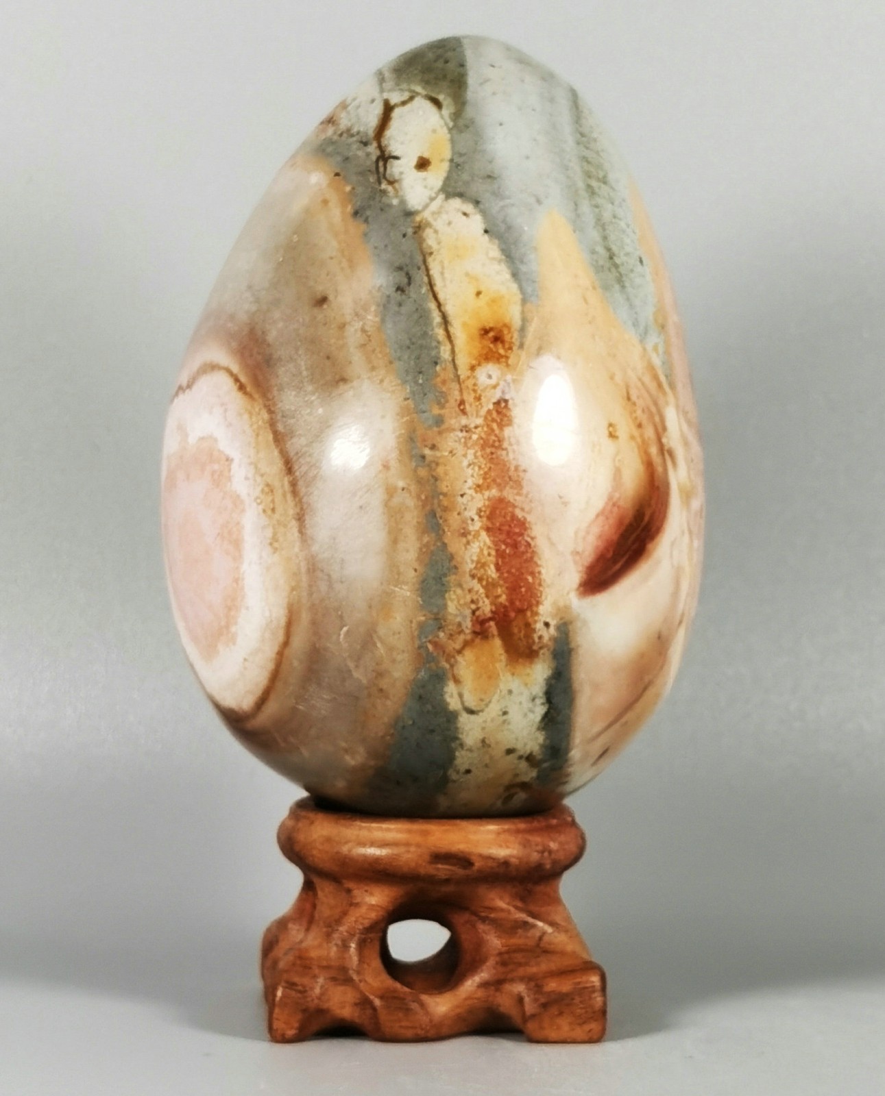 Rare Polished Polychrome Jasper Egg Reiki Stone Healing