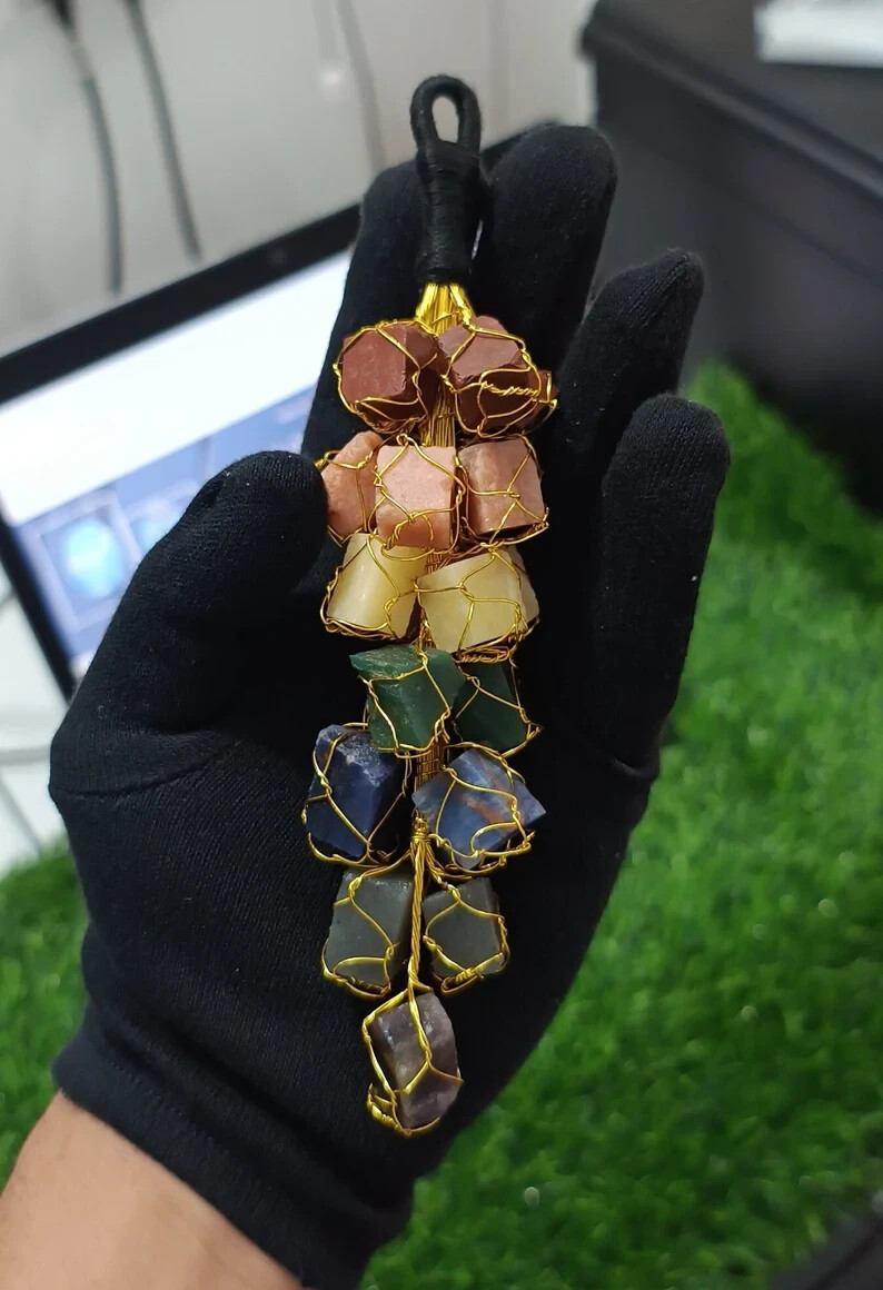7 Chakra Wall Hanger, Car Hanging, Crystal Tumbled Door/Wall Decoration