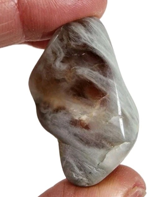 Amphibol Quartz Crystal Ghost Polished Phantom Stone Brazil 27.1 grams.