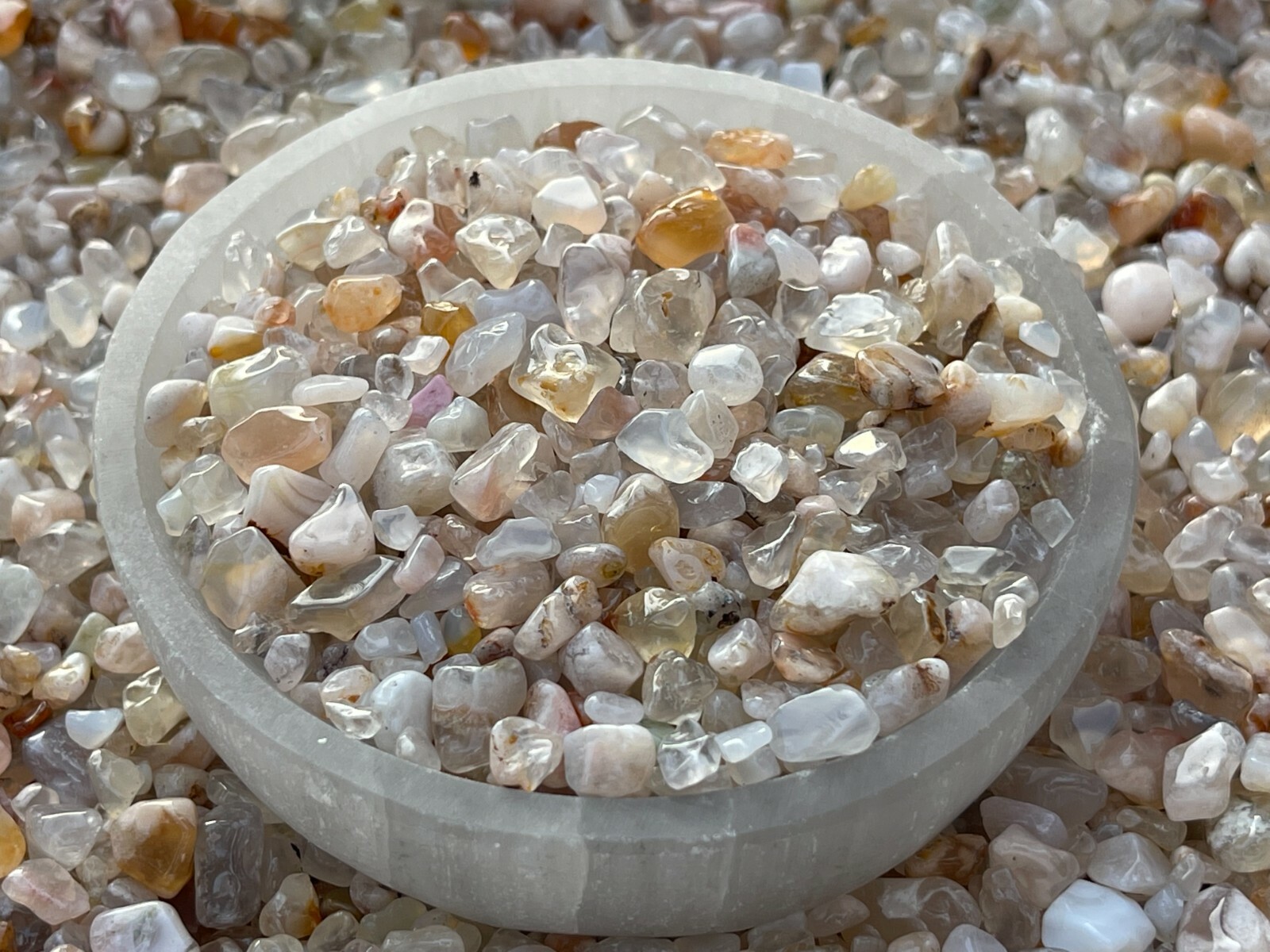 Grade A++ Cherry Blossom Flower Agate Semi Tumbled Gemstone Mini Chips 4 – 13 mm