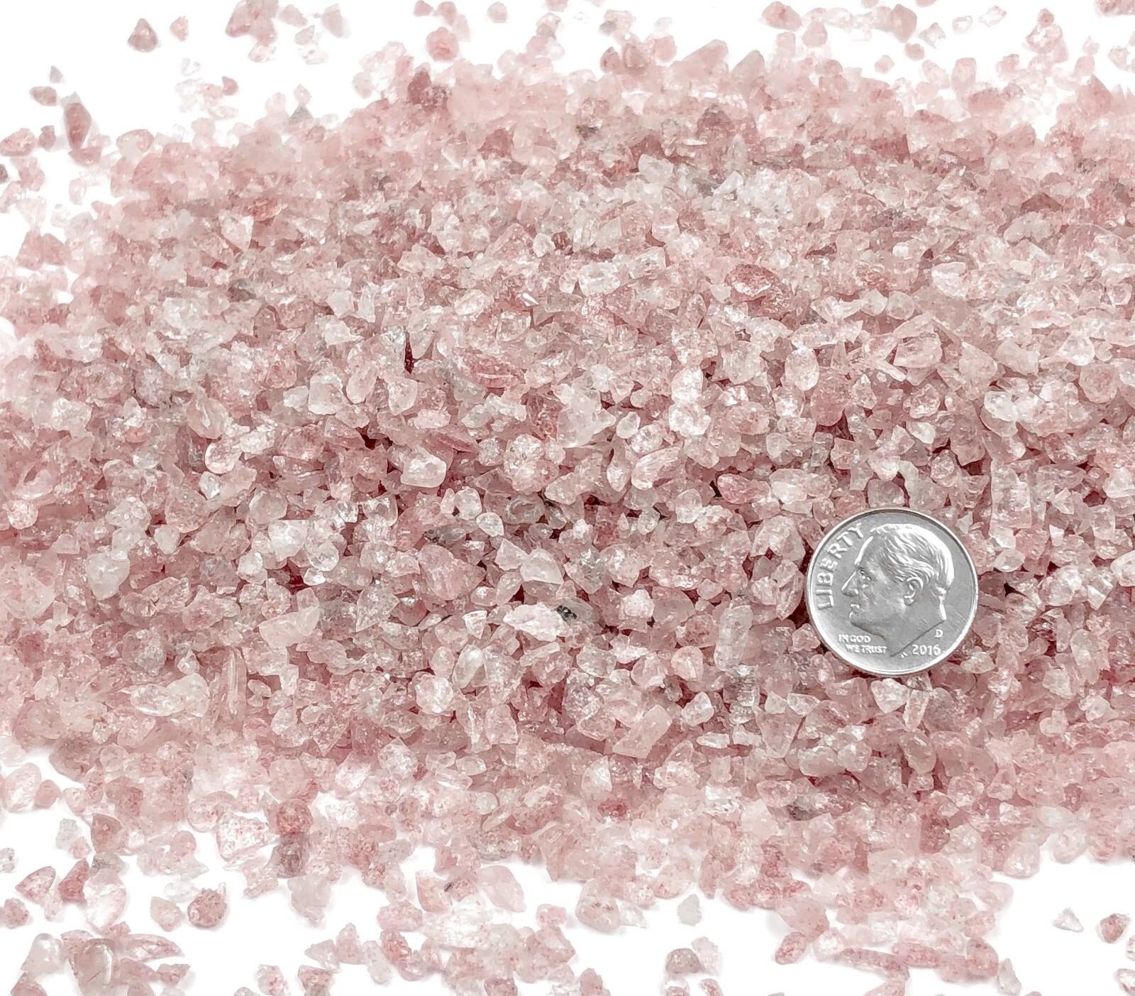 Crushed Strawberry Quartz Chips, 4mm-2mm, Crushed Gems for Resin Art & Crafts
