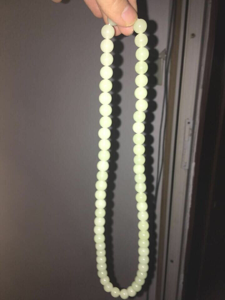 3pcs 10mm “Glow In The Dark” Luminous Stone Rounds Beads Necklace18 inches