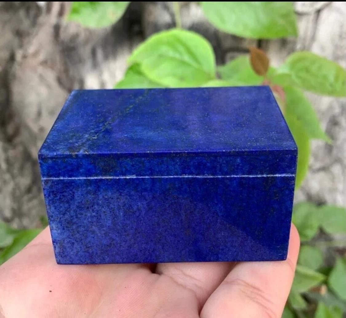 Lapis Lazuli Box Jellewery Handmade Box Natural Stone AAA