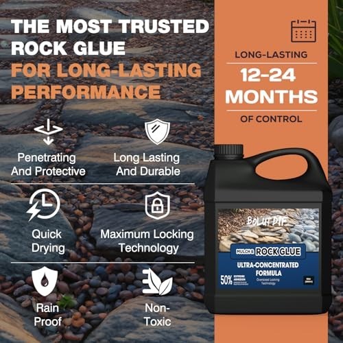68 OZ Mulch Glue for Landscaping, Rock Glue for Landscaping and Stabilizing Mulc