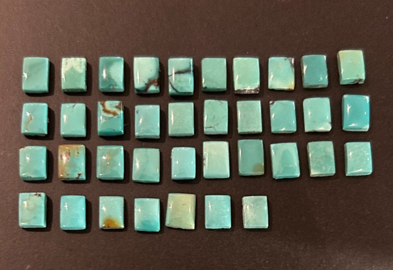 Natural Turquoise Cabochons 45 CTW 37 Rectangular Cabs Blue Green Arizona Estate