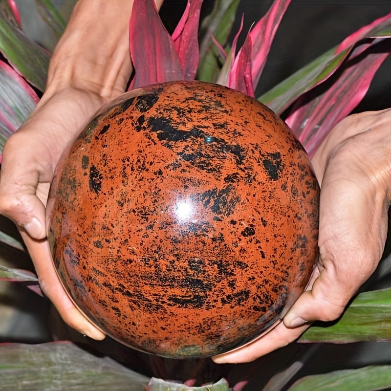 60-70mm Crystal Red Obsidian Stone Sphere Polished Quartz Home Office Decor