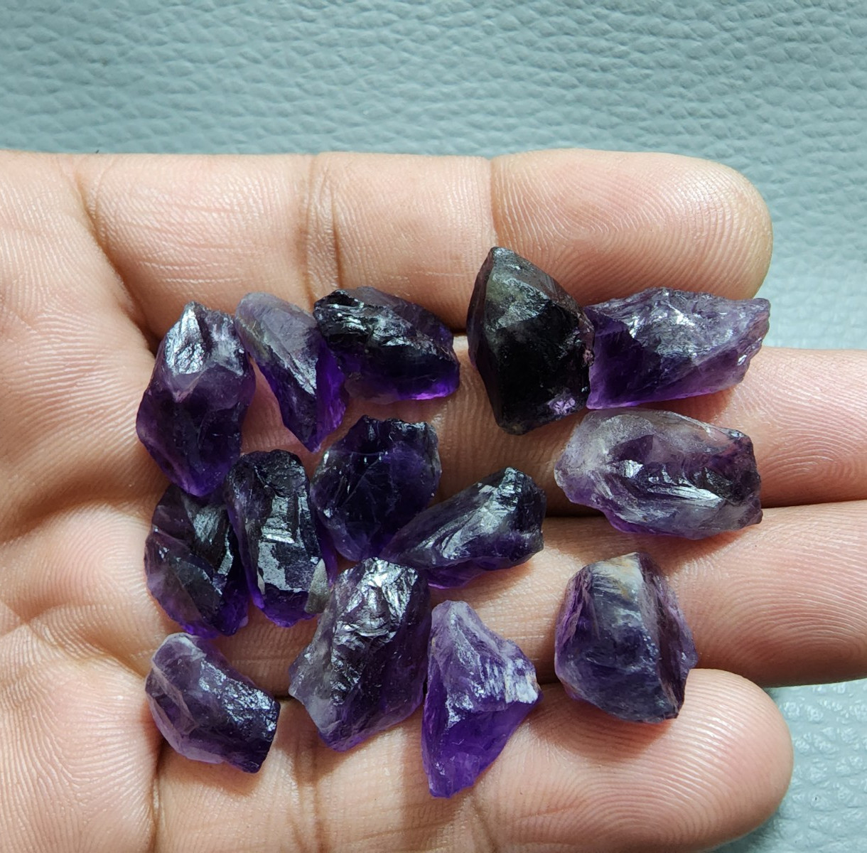 Beautiful 15 Pcs Purple Amethyst Rough Gemstone Crystal Rough Raw Size 11-17 MM
