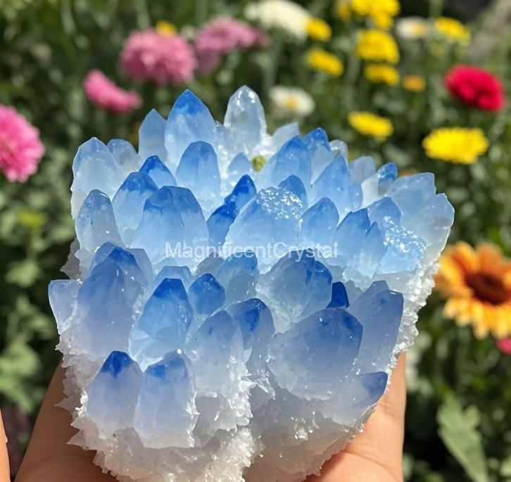 2025Rare Large Raw Blue Quartz Crystal Cluster Natural Rough Geode Reiki Quartz