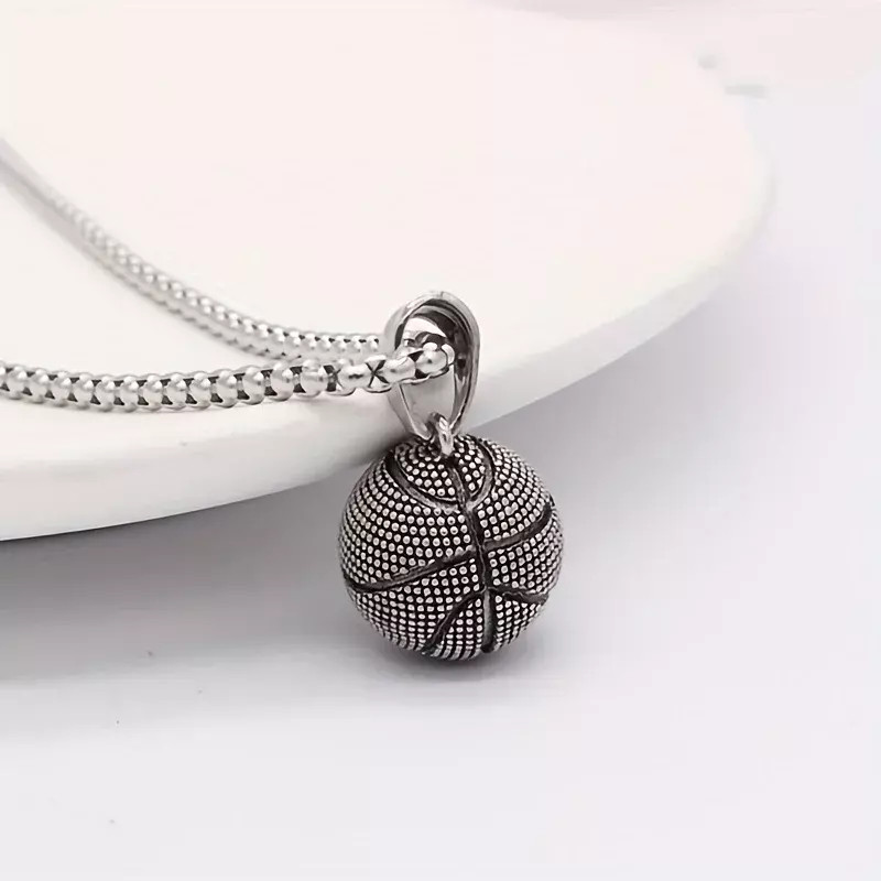 Fashion Jewelry Silver Basketball Pendant Necklace Chain 1PC