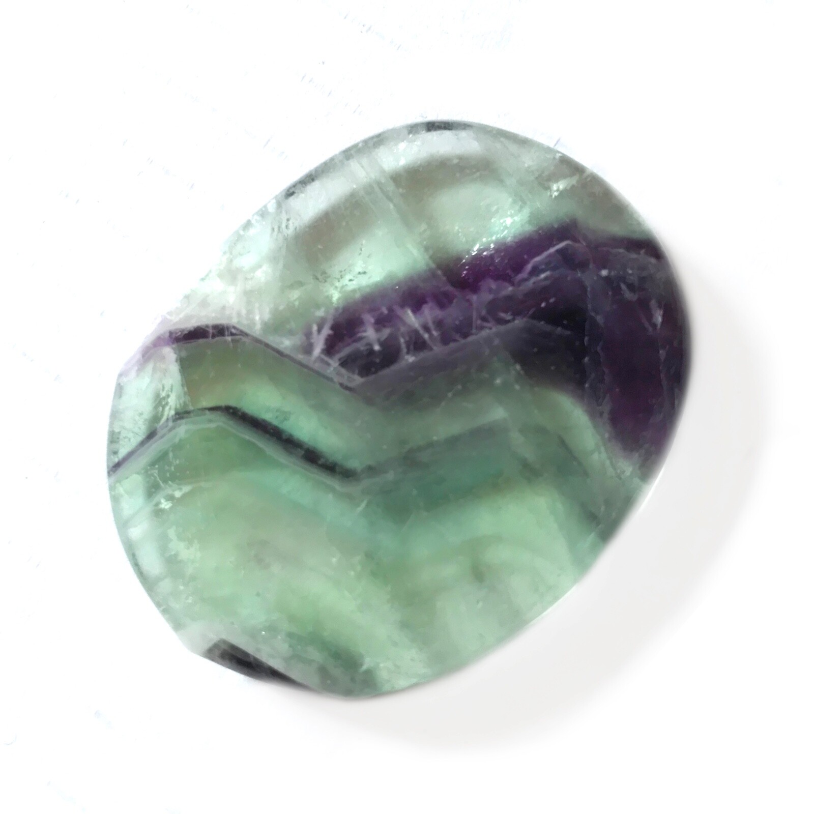 Natural Rainbow Fluorite Palm Stone Rock Crystal Healing Reiki Polished Worry St