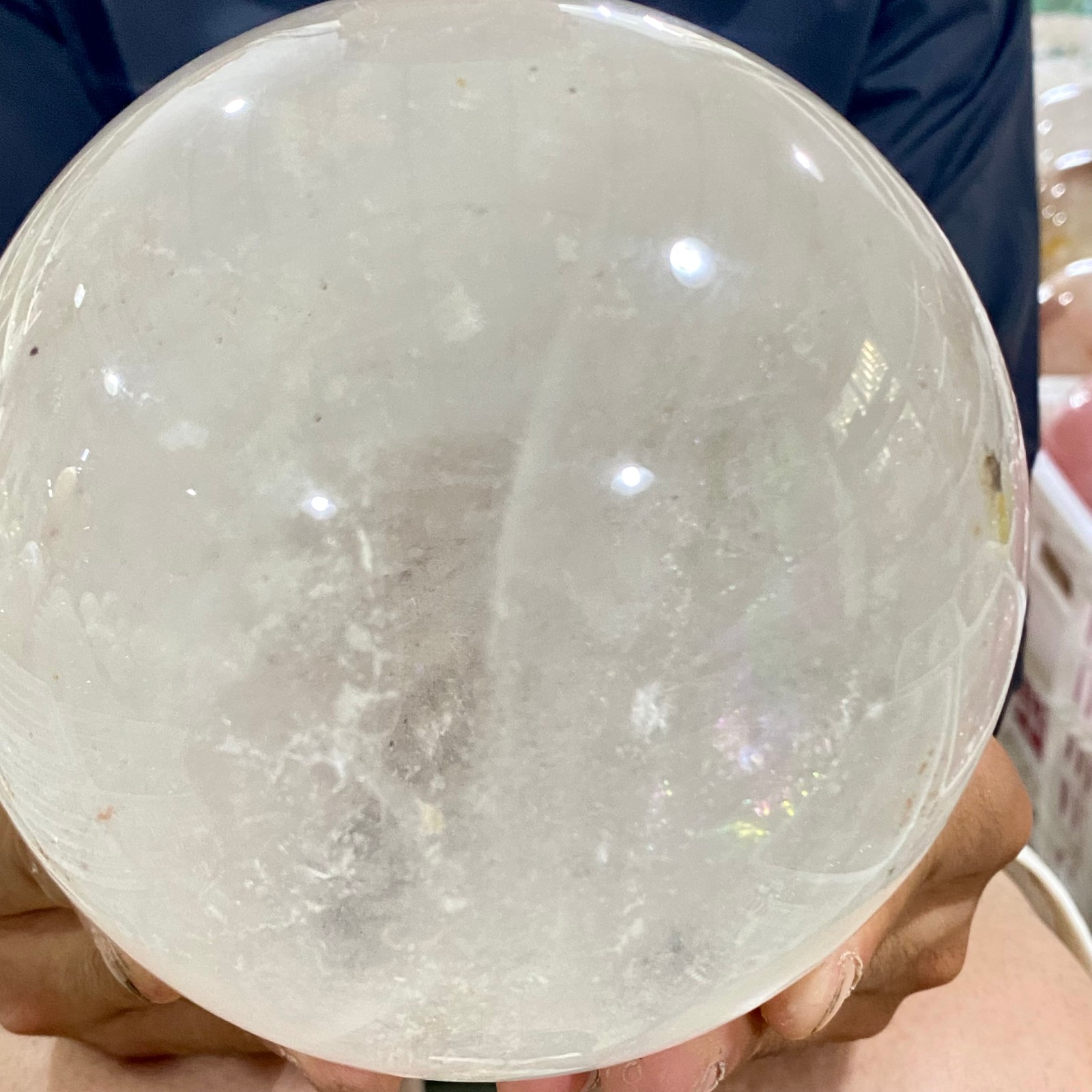7.03LB Natural clear quartz sphere quartz crystal ball reiki Energy healing